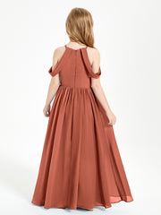 Dreamy Off the Shoulder Bridesmaid Gown for Junior Rust