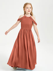 Dreamy Off the Shoulder Bridesmaid Gown for Junior Rust