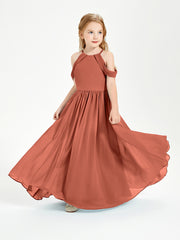 Dreamy Off the Shoulder Bridesmaid Gown for Junior Rust