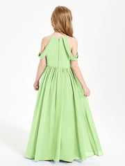 Dreamy Off the Shoulder Bridesmaid Gown for Junior Sage