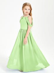 Dreamy Off the Shoulder Bridesmaid Gown for Junior Sage