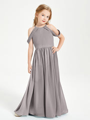 Dreamy Off the Shoulder Bridesmaid Gown for Junior Silver