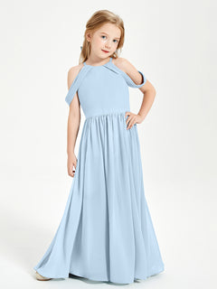 Dreamy Off the Shoulder Bridesmaid Gown for Junior Sky Blue