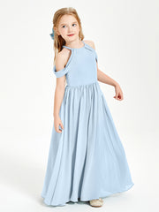 Dreamy Off the Shoulder Bridesmaid Gown for Junior Sky Blue