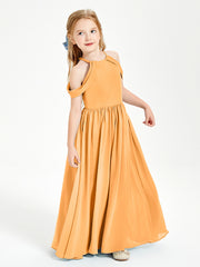 Dreamy Off the Shoulder Bridesmaid Gown for Junior Tangerine