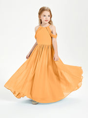 Dreamy Off the Shoulder Bridesmaid Gown for Junior Tangerine