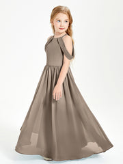 Dreamy Off the Shoulder Bridesmaid Gown for Junior Taupe