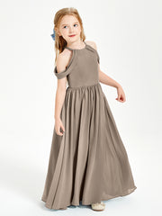 Dreamy Off the Shoulder Bridesmaid Gown for Junior Taupe