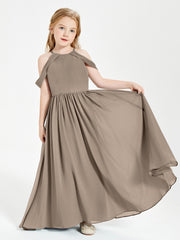 Dreamy Off the Shoulder Bridesmaid Gown for Junior Taupe