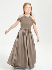 Dreamy Off the Shoulder Bridesmaid Gown for Junior Taupe