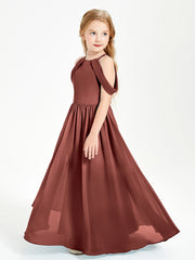 Dreamy Off the Shoulder Bridesmaid Gown for Junior Terracotta