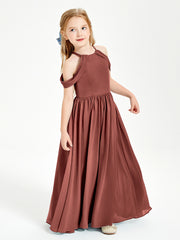 Dreamy Off the Shoulder Bridesmaid Gown for Junior Terracotta