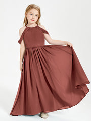 Dreamy Off the Shoulder Bridesmaid Gown for Junior Terracotta