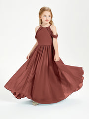 Dreamy Off the Shoulder Bridesmaid Gown for Junior Terracotta