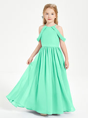Dreamy Off the Shoulder Bridesmaid Gown for Junior Turquoise