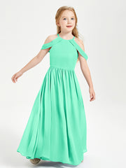 Dreamy Off the Shoulder Bridesmaid Gown for Junior Turquoise