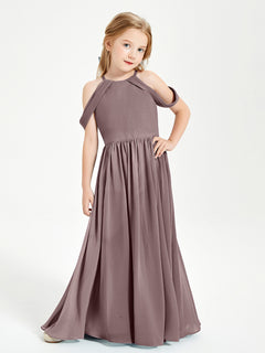 Dreamy Off the Shoulder Bridesmaid Gown for Junior Vintage Mauve