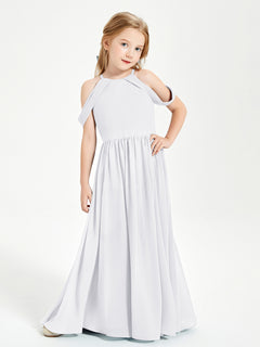 Dreamy Off the Shoulder Bridesmaid Gown for Junior White