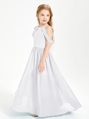 Dreamy Off the Shoulder Bridesmaid Gown for Junior White