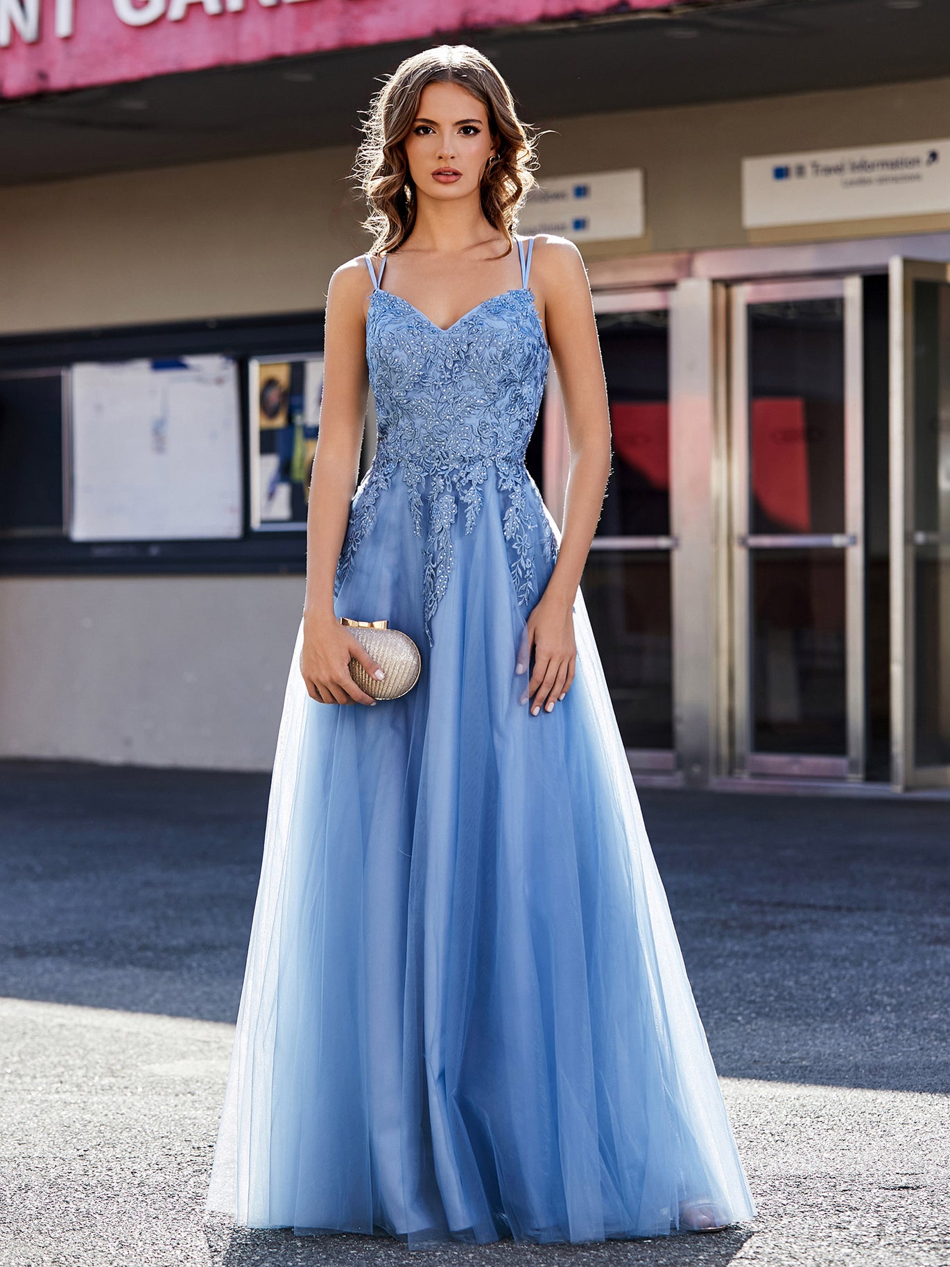 sachin and babi light blue dress Women's Satin Prom Dresses Spaghetti Straps Corset Bridesmaid Dress Long A- Line High Slit Formal Evening Ball Gowns with Pockets Peacock XL :  Amazon.co.uk: Fashion main image 1