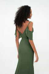 Sheath Spaghetti Straps Sweetheart Neck Dresses Olive Green