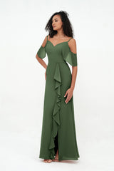 Sheath Spaghetti Straps Sweetheart Neck Dresses Olive Green