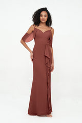 Sheath Spaghetti Straps Sweetheart Neck Dresses Terracotta