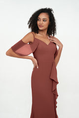 Sheath Spaghetti Straps Sweetheart Neck Dresses Terracotta