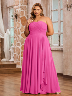 A-line Strapless Chiffon Dresses with Pockets Azalea