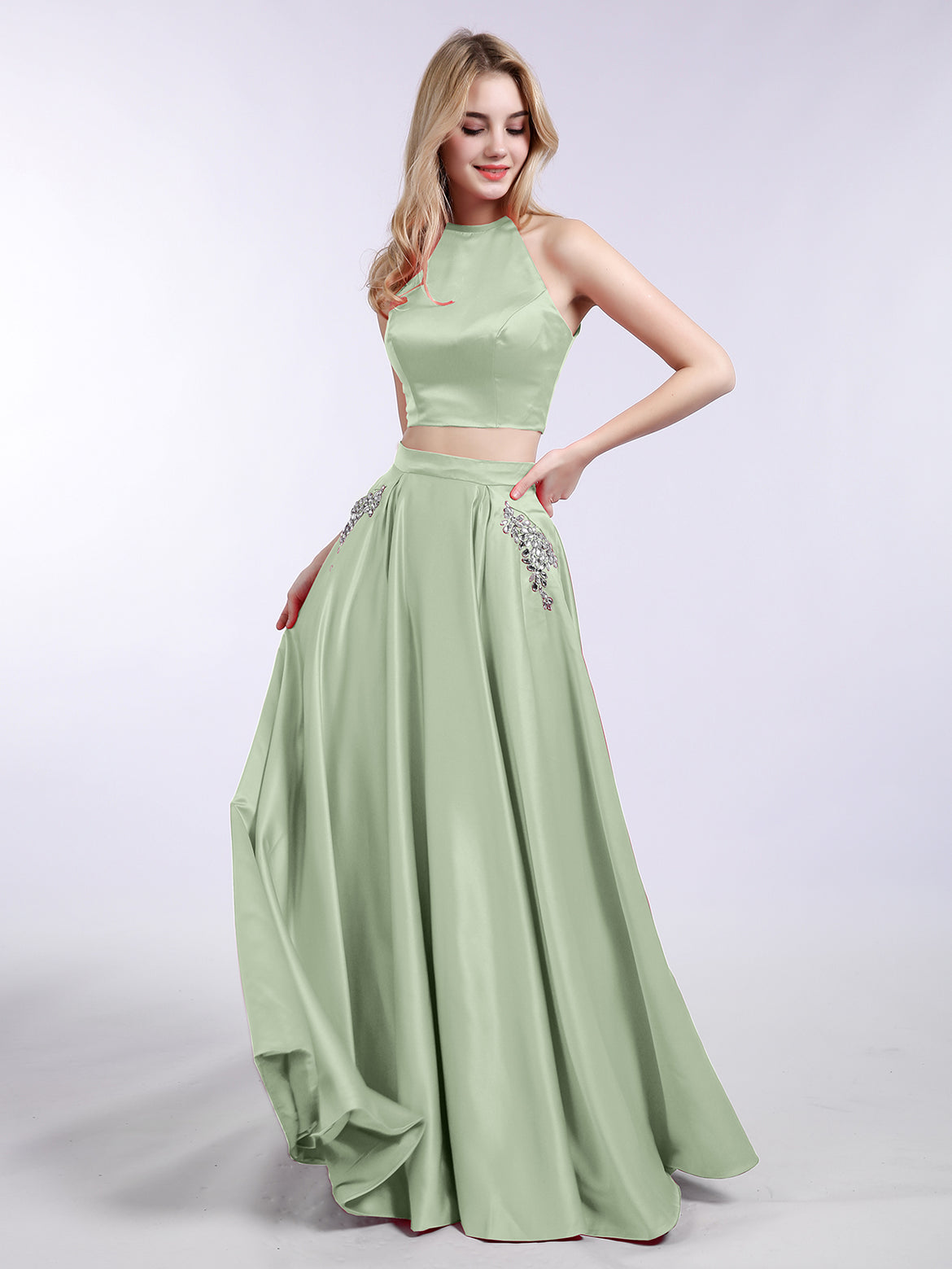 Dusty Sage Prom Dresses  BABARONI UK