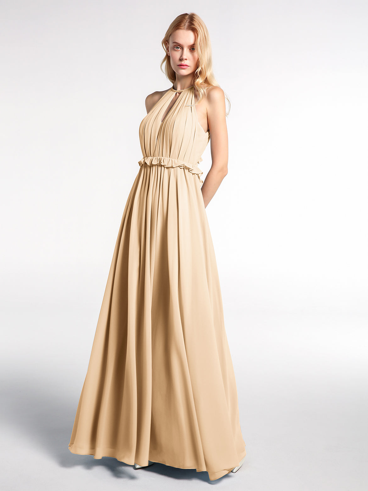 sachin and babi light blue dress Chiffon Bridesmaid Dresses – BABARONI UK