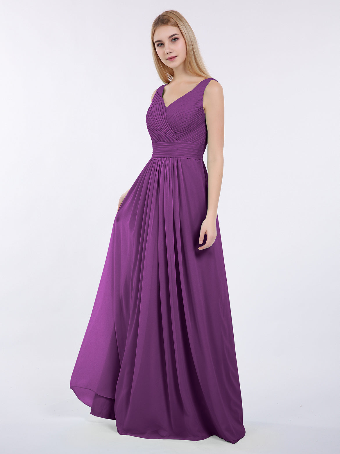 blue dress for baby girl Grape Bridesmaid Dress Trumpet/Mermaid Square Neckline Sleeveless Stre main image 1
