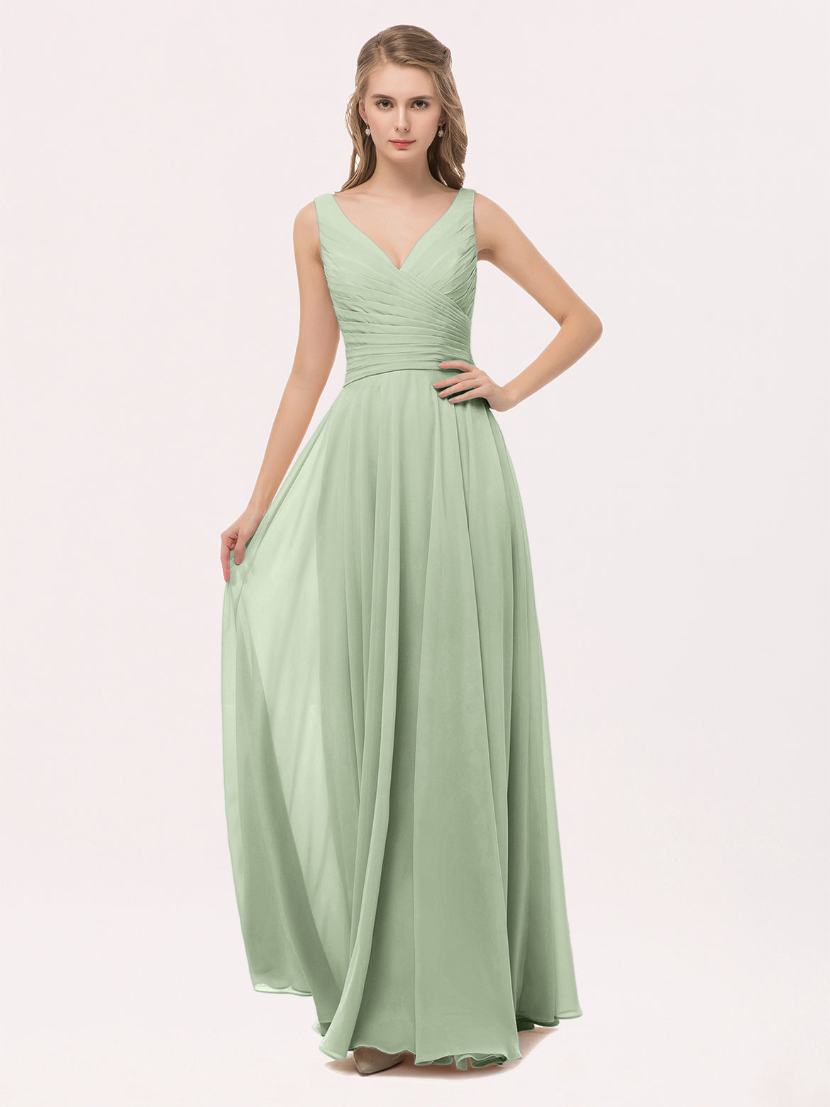 pastel green bridesmaid dresses uk Charlotte Square Neck Flutter Sleeve Maxi Dress main image 0