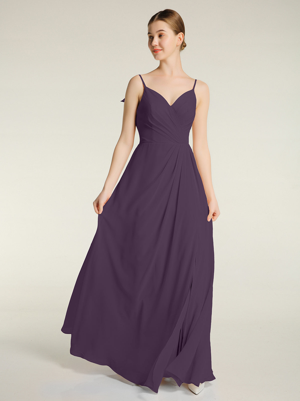 Plum chiffon bridesmaid outlet dresses