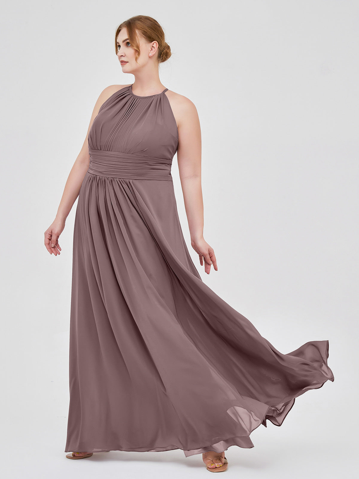 Mauve chiffon dress top
