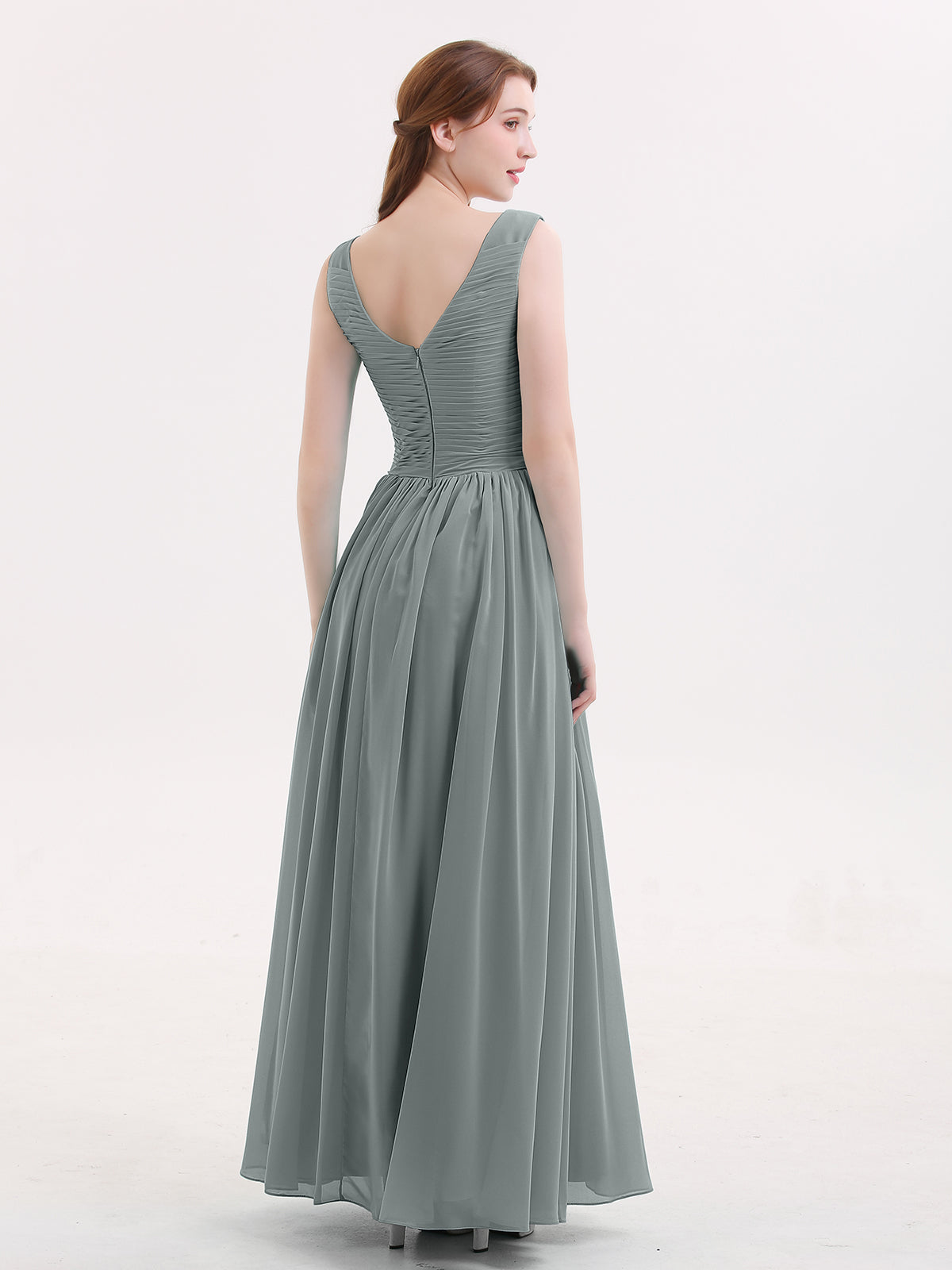 Steel grey 2024 bridesmaid dresses uk