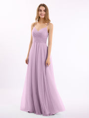 Long Spaghetti Straps Tulle Dress with Sweetheart Neck Cabernet Plus Size