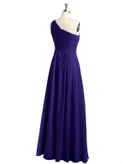 One Shoulder Long Chiffon Bridesmaid Gown Regency