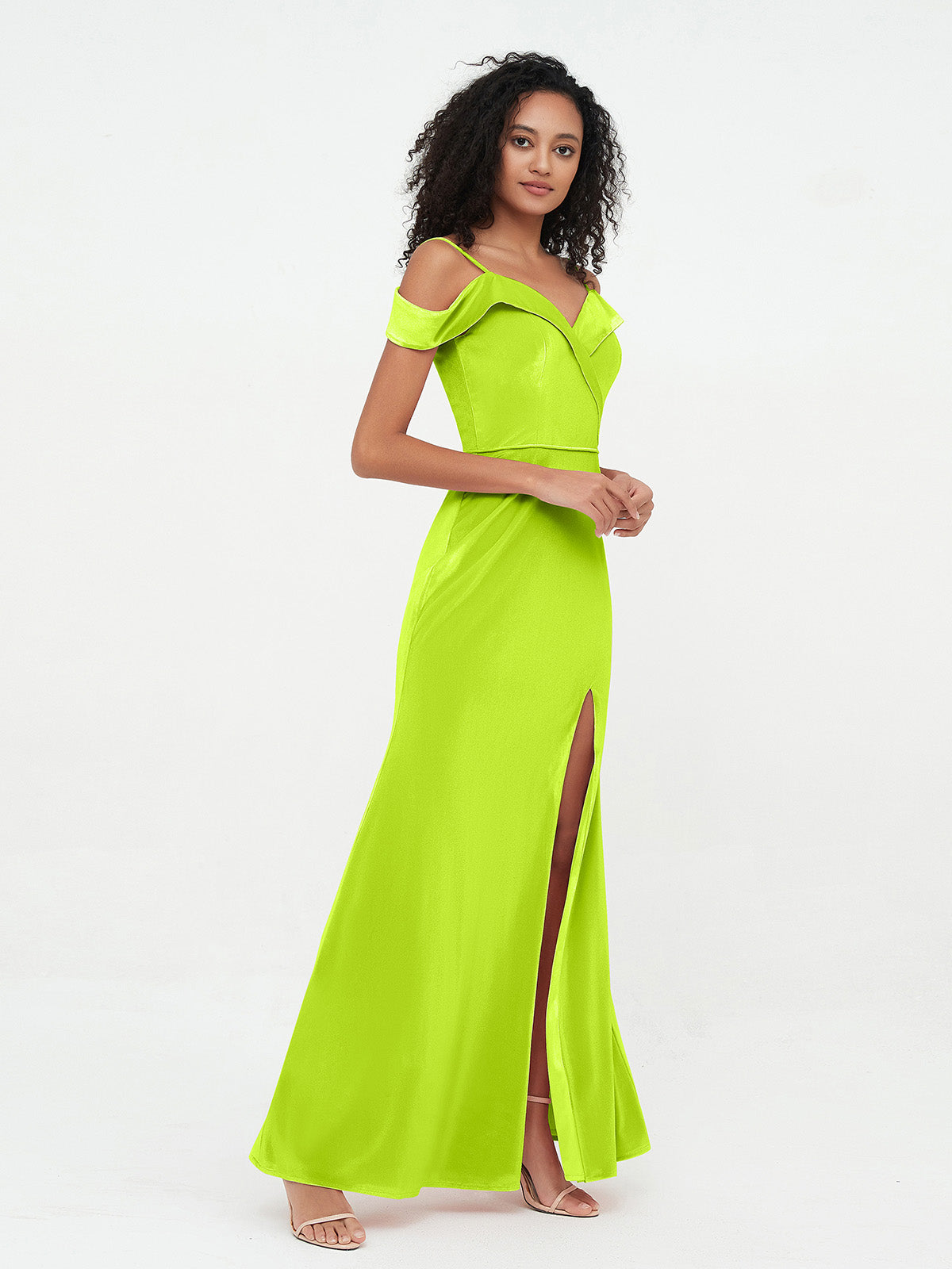 Lime green 2025 velvet dress