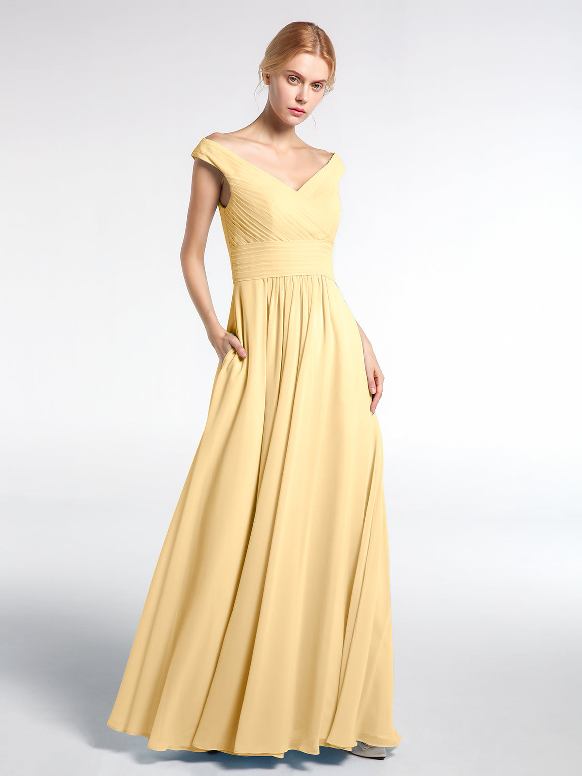 Long bridesmaid outlet dresses with pockets