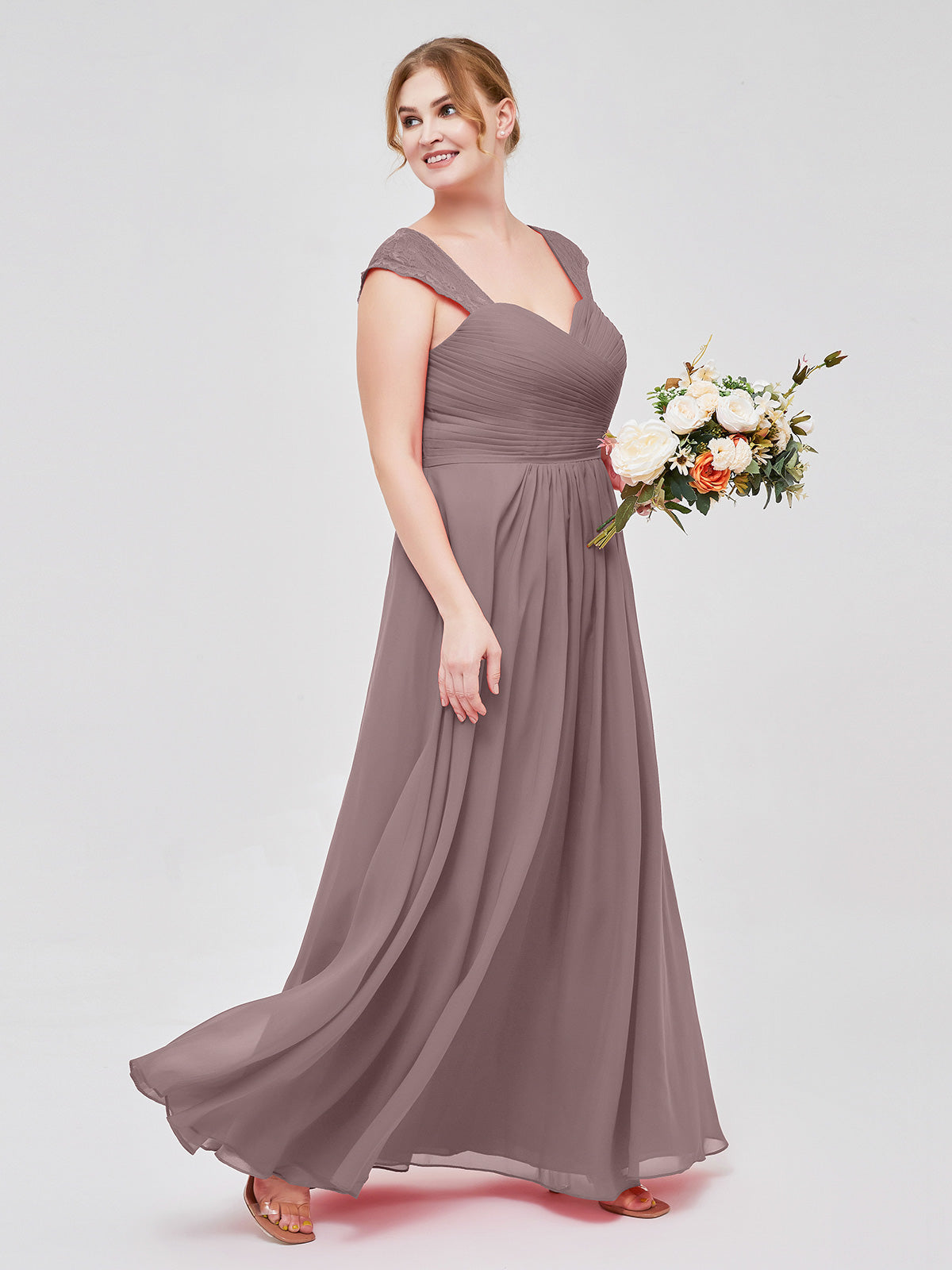 Mauve lace cheap bridesmaid dresses