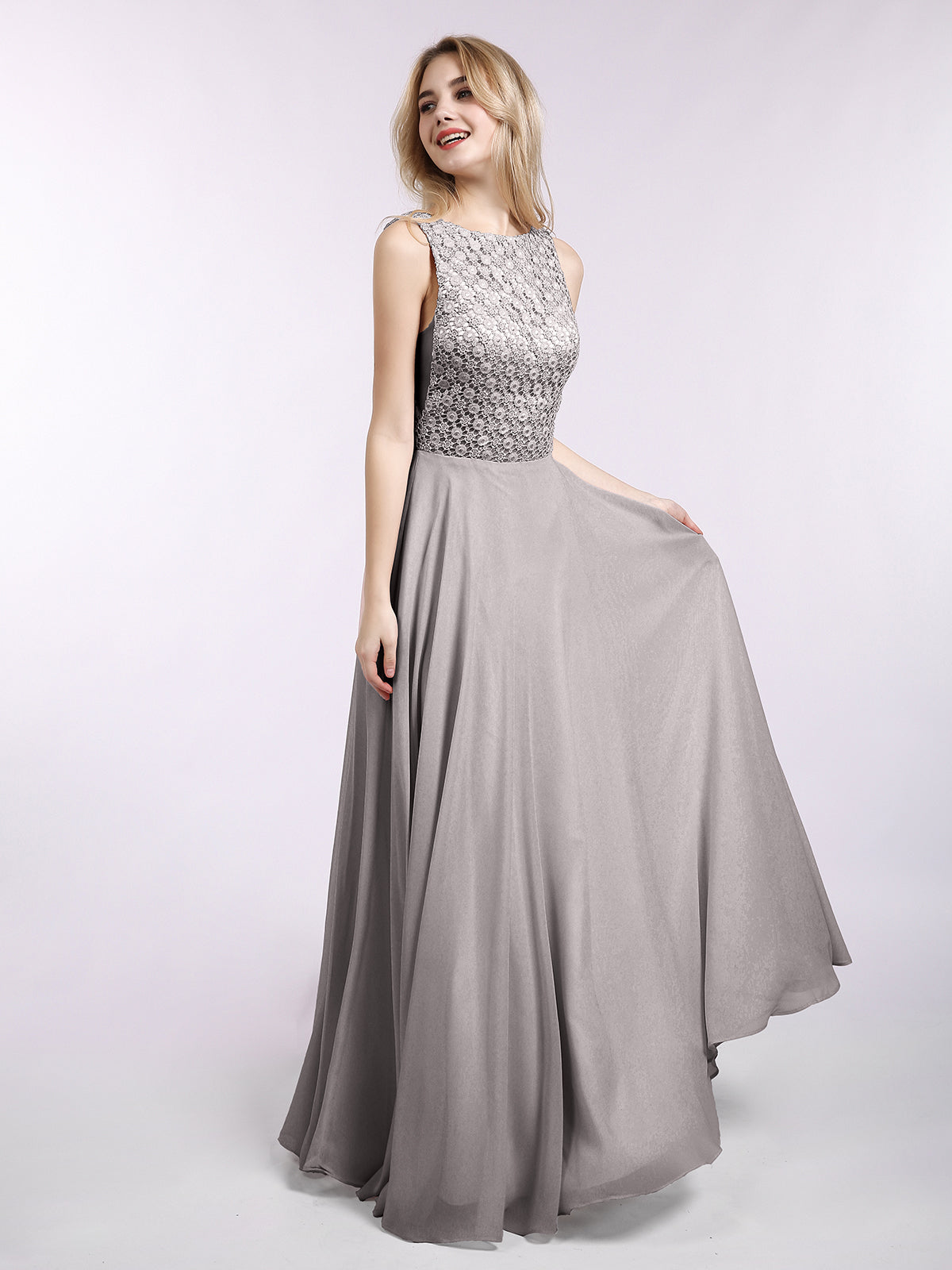 Silver formal dresses plus size online