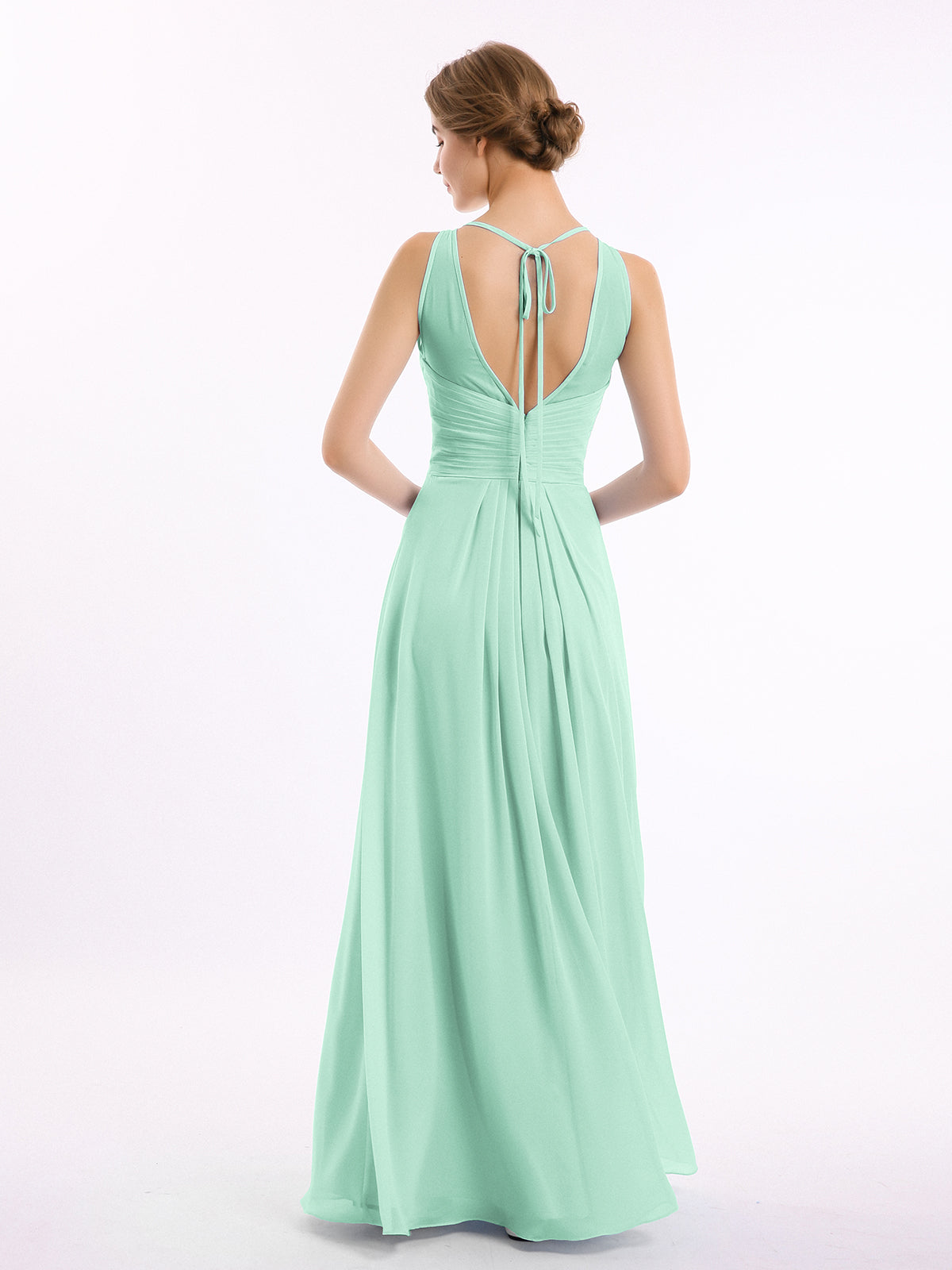 Long mint green bridesmaid cheap dresses