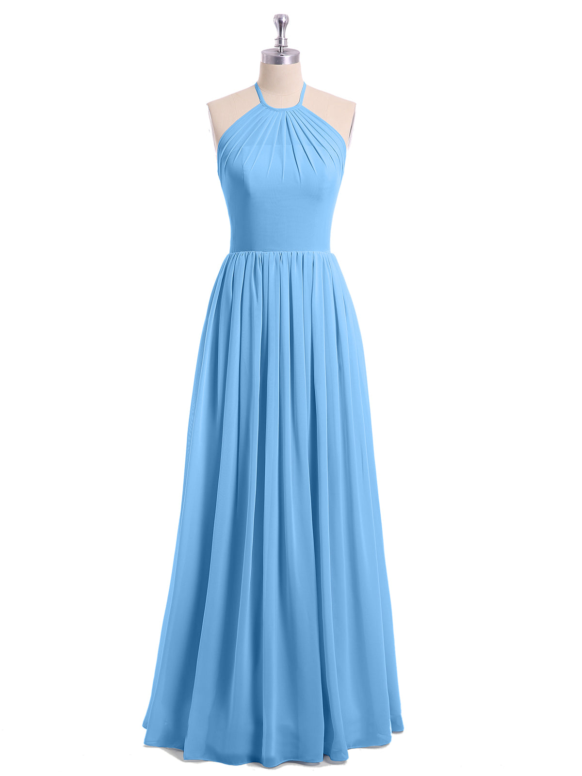 Sky blue sale halter dress