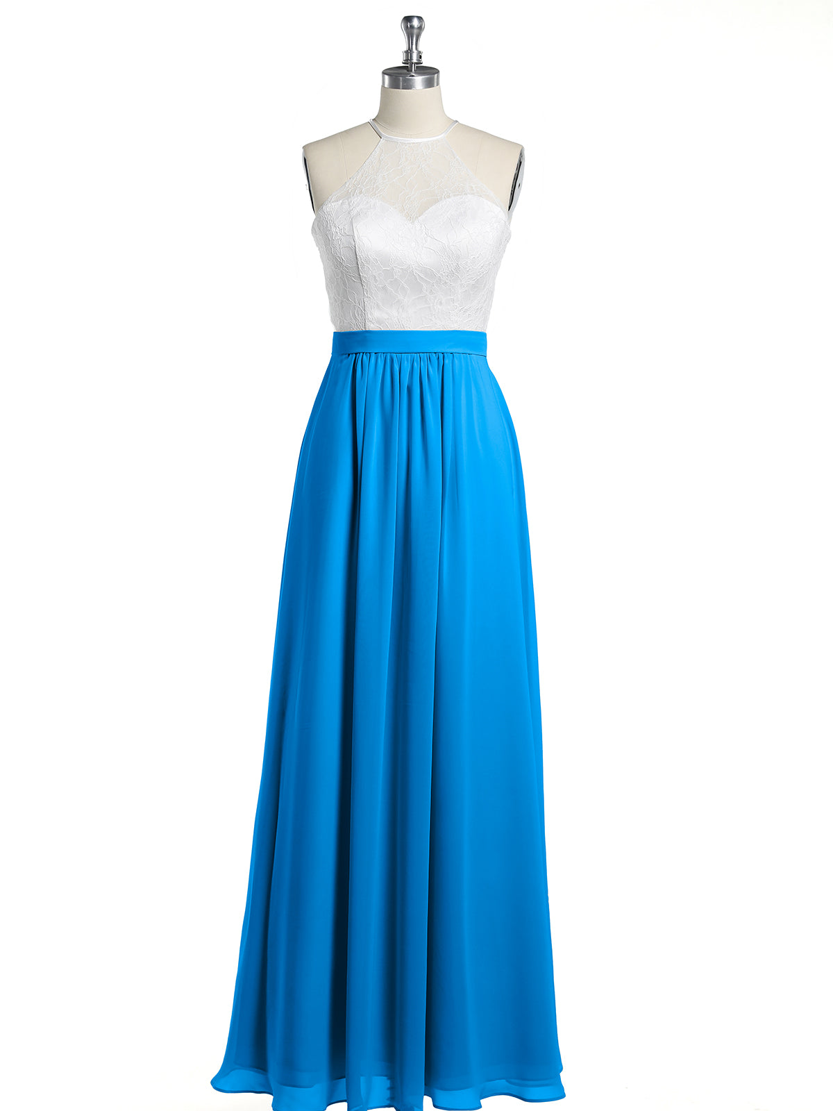 Royal blue and white formal outlet dress