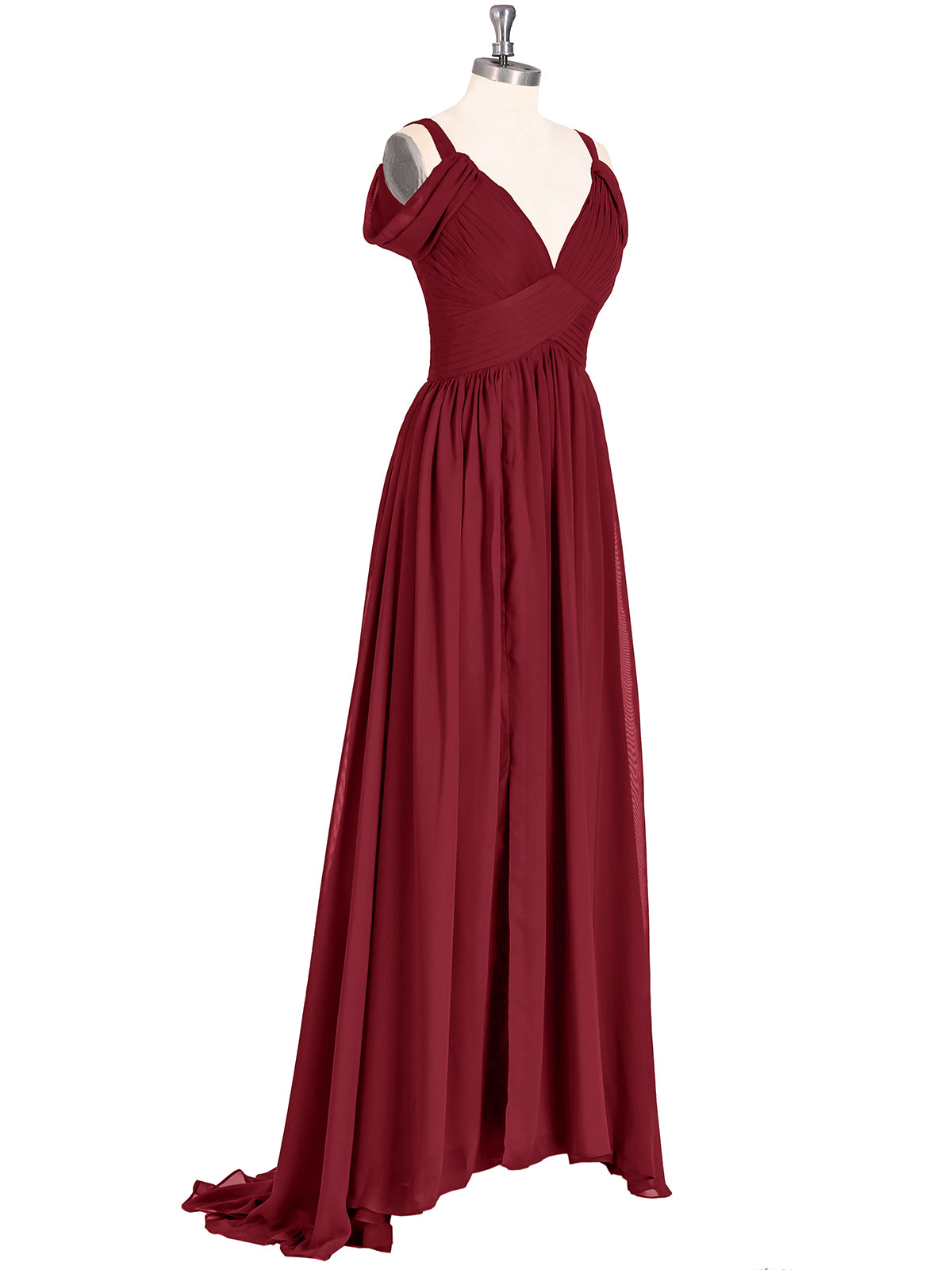 Sweep Train Chiffon Sexy Dress With Slit Burgundy Babaroni Babaroni Uk