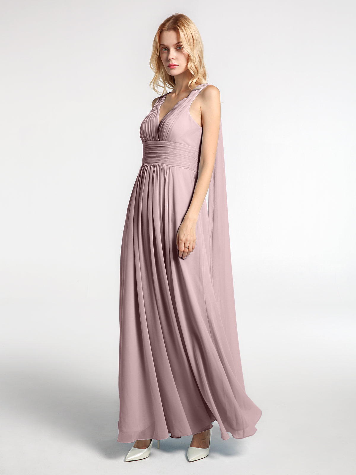Mauve chiffon hotsell dress
