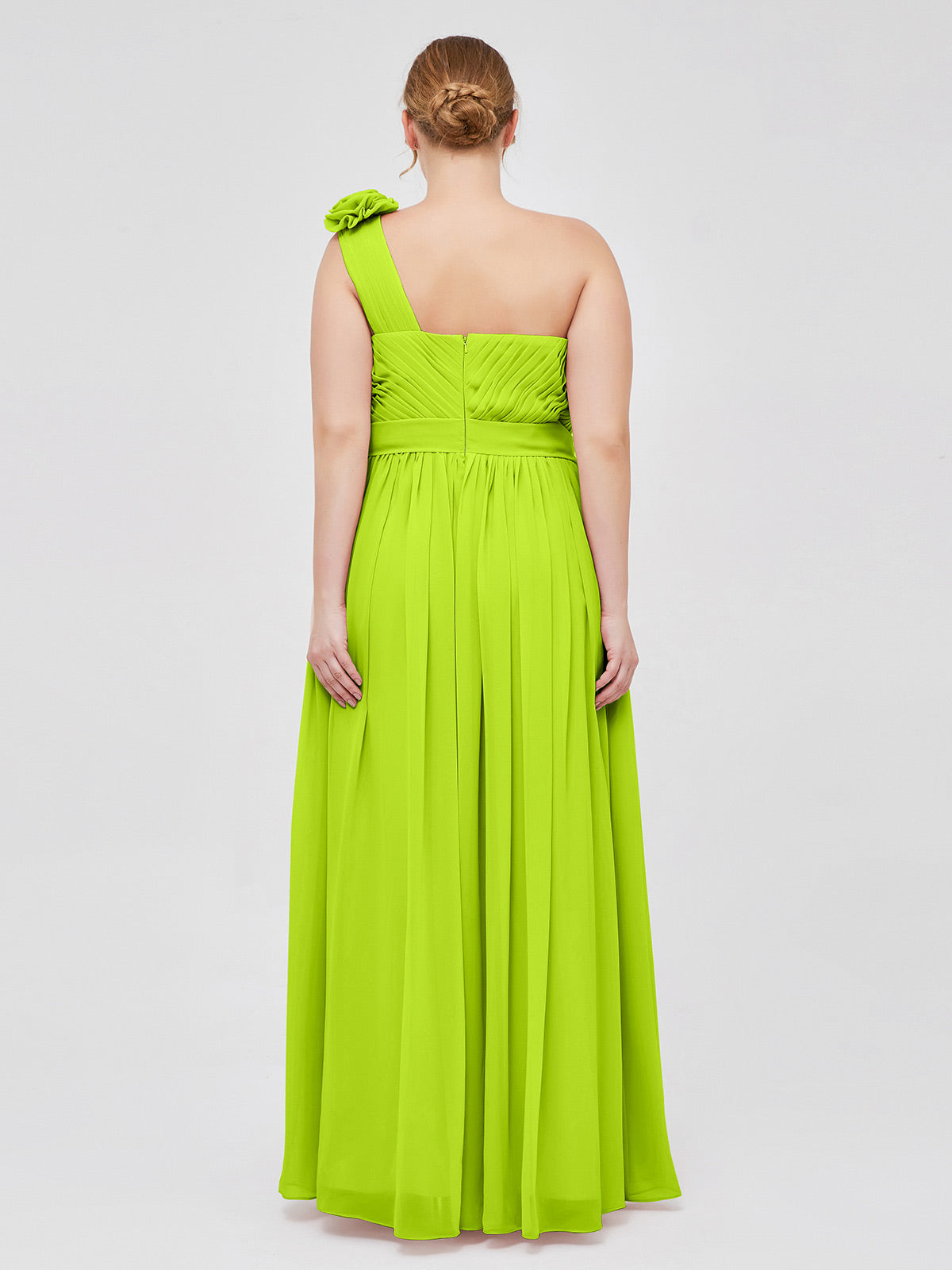 Full Length Chiffon Halter Dresses Lime Green main image 1