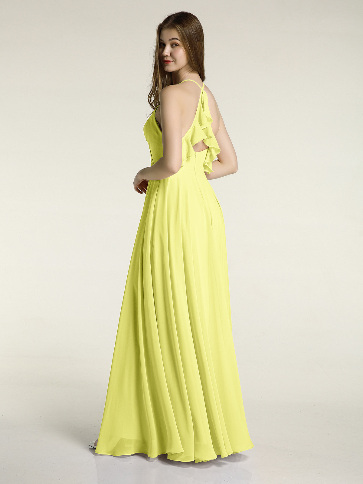 Light yellow long outlet dress