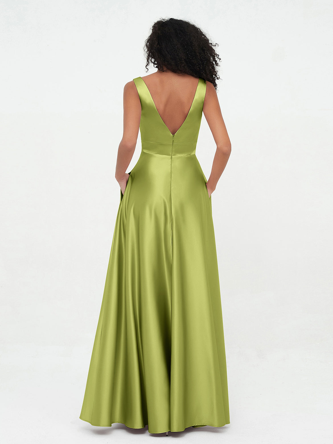 cheap sky blue bridesmaid dresses Plus Size Deep V Neck Ruffles Sleeves A Line Wholesale Bridesmaid Dresses